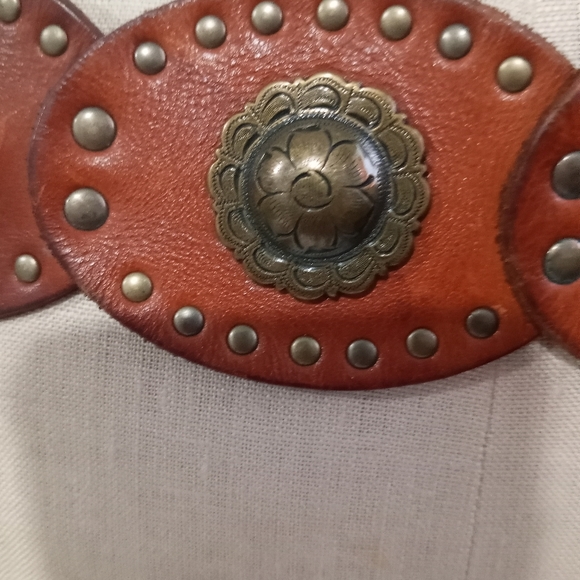 Vintage Y2K bebe genuine leather Western, Bohemian chuncky style belt - Picture 3 of 7